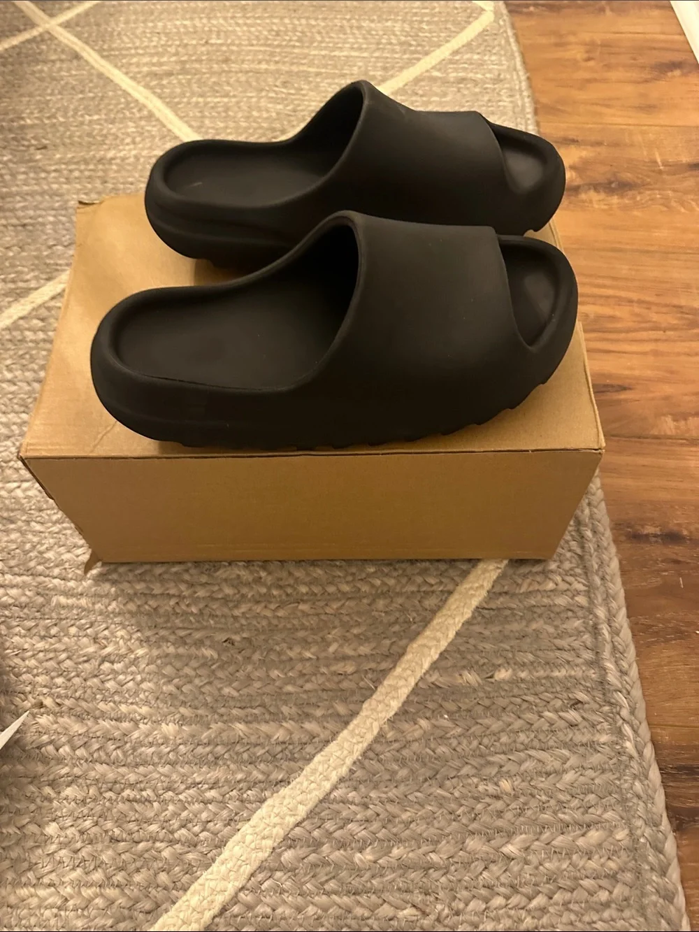 Black Men's Slide Sandals - Comfortable Foam Footbed